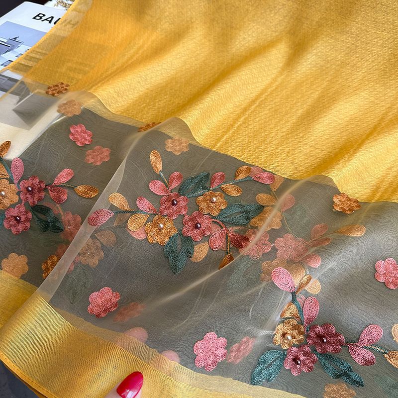 Solid Elegant Embroidered Scarf