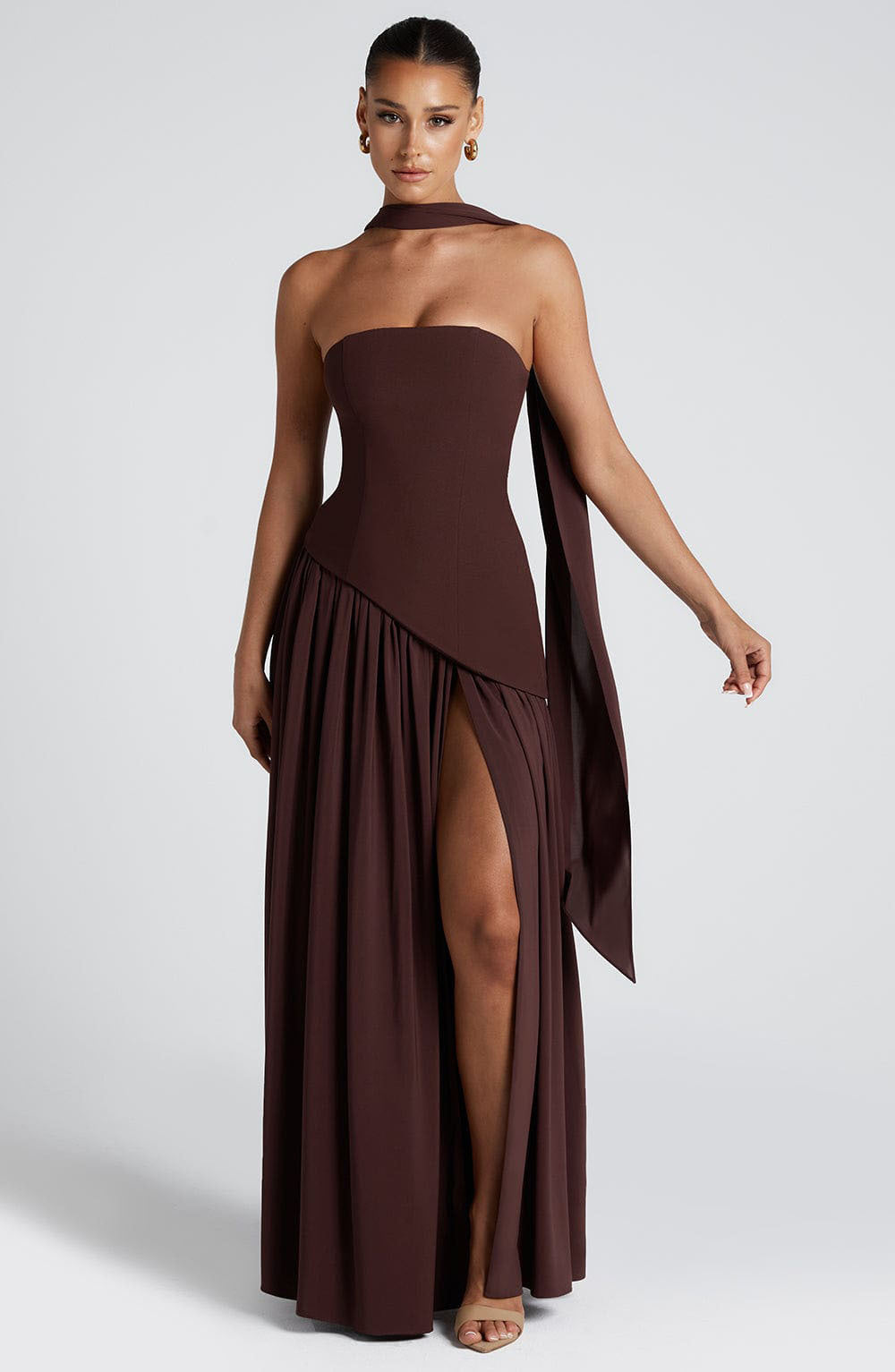 Color Matching Tube Top Off-the-shoulder Dress