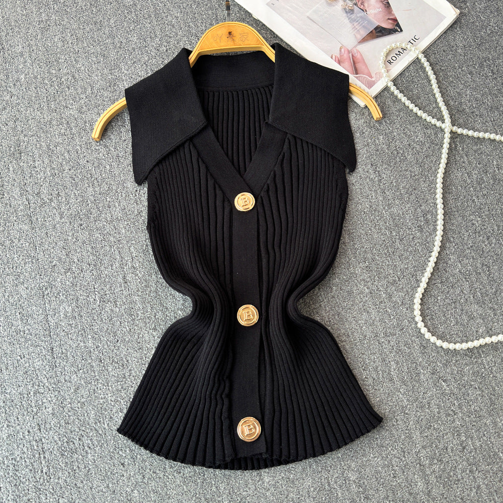 Solid Knitted Vest