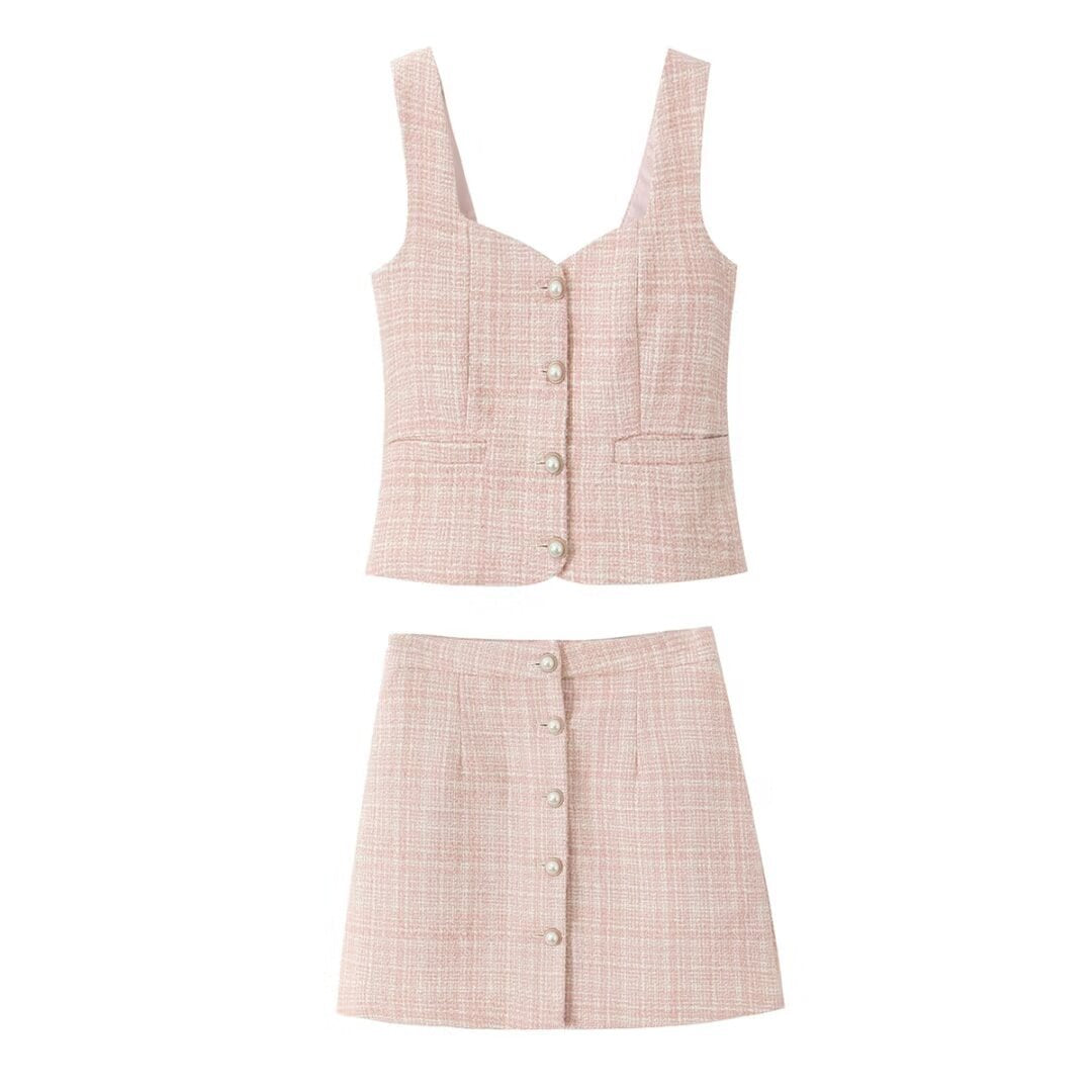 Vest Mid-length Dress Set