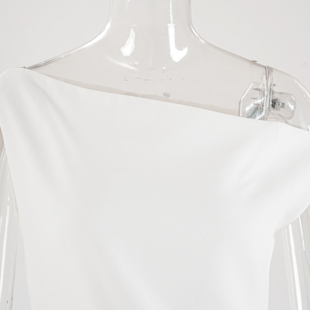 French Style Sloping Shoulder Dress