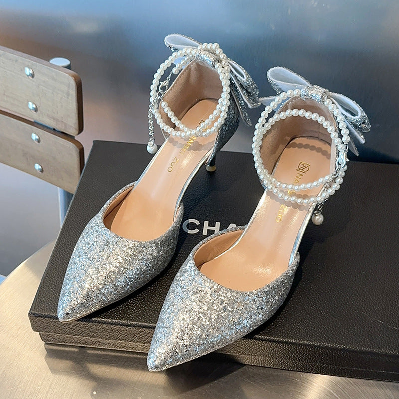 Pointed Toe Bow High Heels