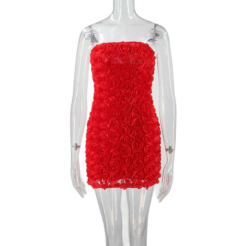 Tube Top Flower Hip Dress