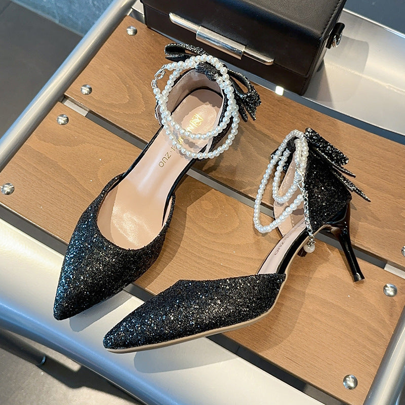 Pointed Toe Bow High Heels