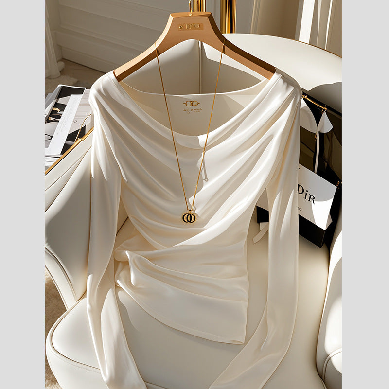 Long-sleeved Satin Blouse