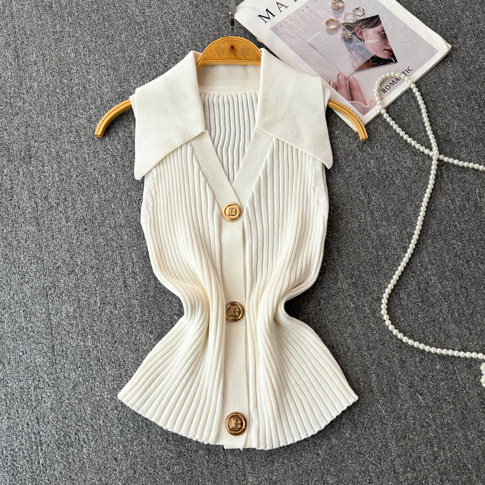 Solid Knitted Vest