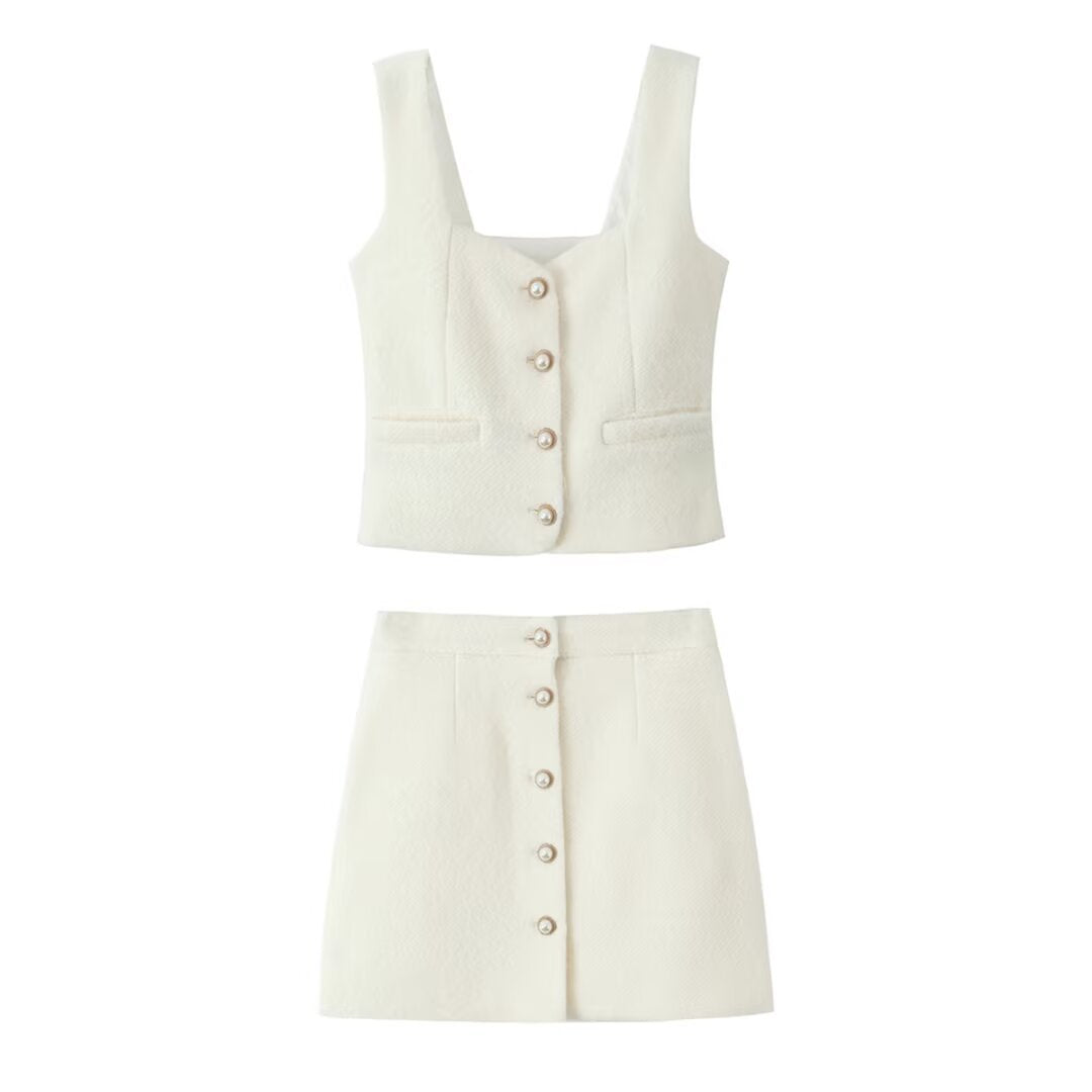 Vest Mid-length Dress Set