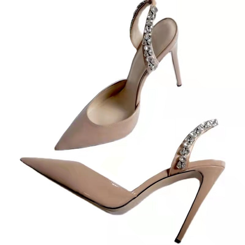 Rhinestone Pointed High Heel