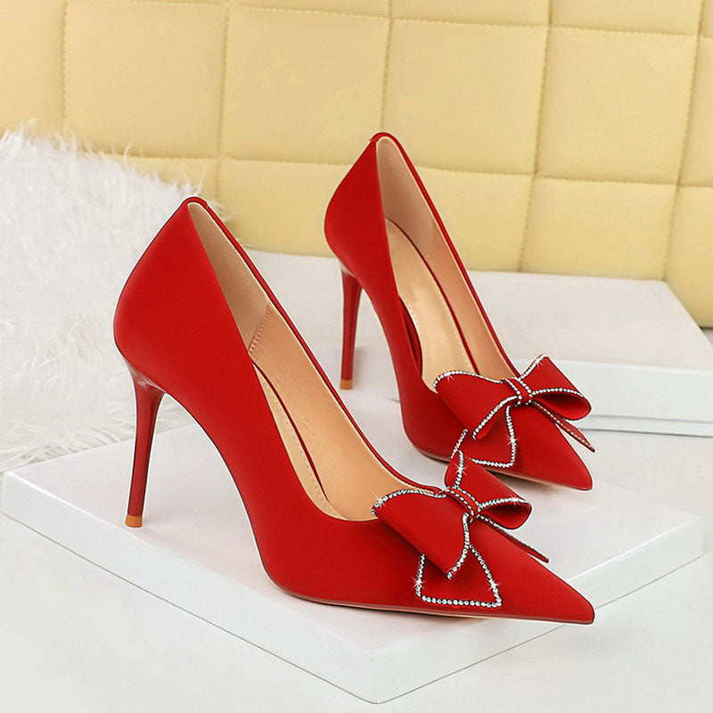 Rhinestone Bow Stiletto