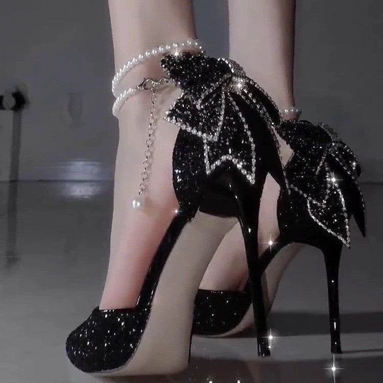 Pointed Toe Bow High Heels