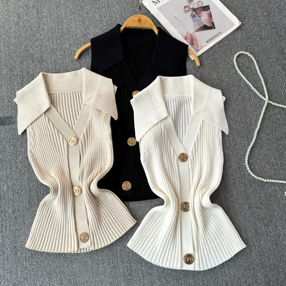 Solid Knitted Vest