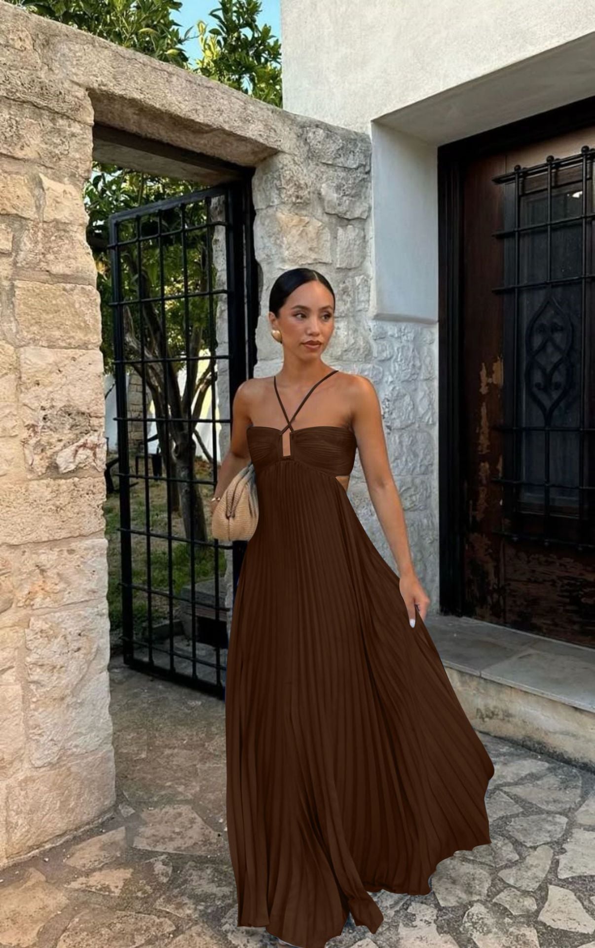 Tube-top Pleated Sleeveless Sling Dress