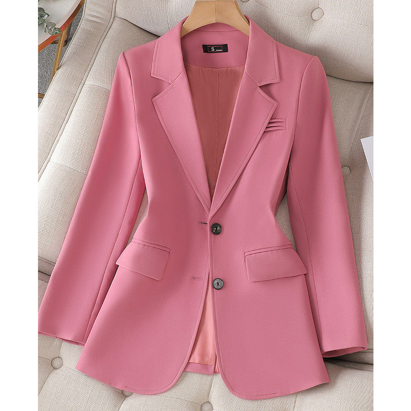 Solid Casual Suit Jacket