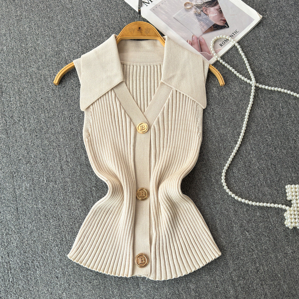 Solid Knitted Vest