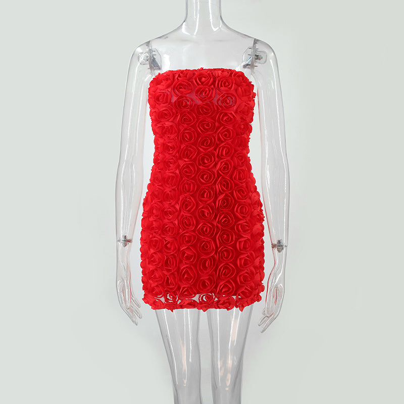Tube Top Flower Hip Dress