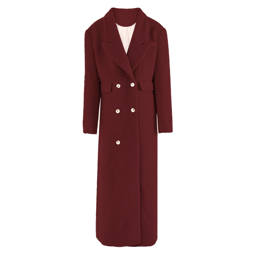 Woolen Elegant Double-breasted Coat