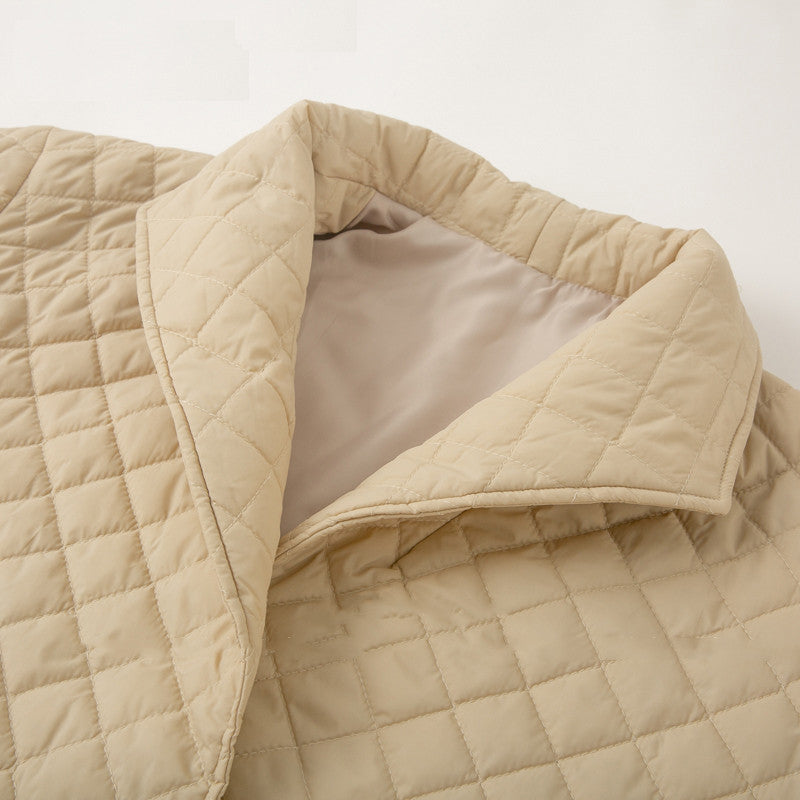 Padded Parkas Belted Lapel Coat