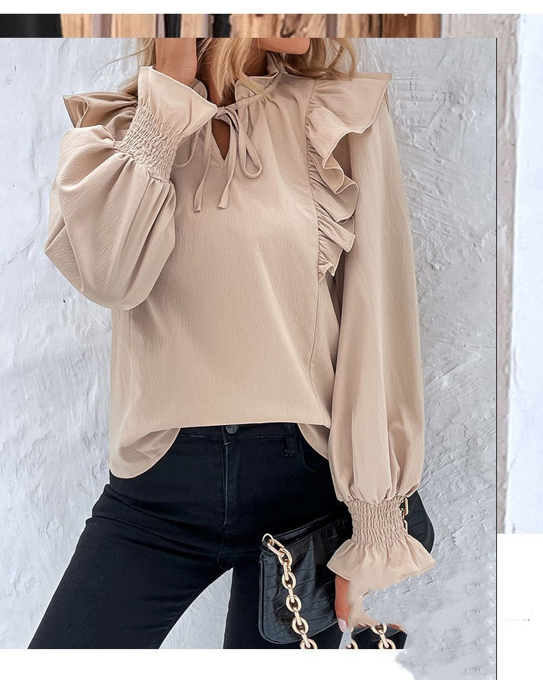 Ruffled Long Sleeve Blouse