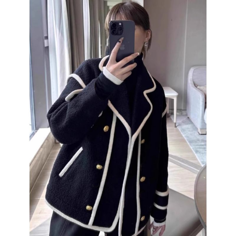 Loose Classic Style Retro Fleece Coat