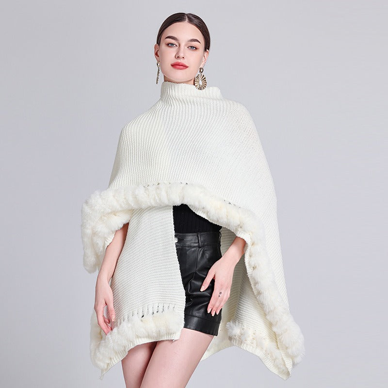 Knitted Cape And Shawl Sweater Coat