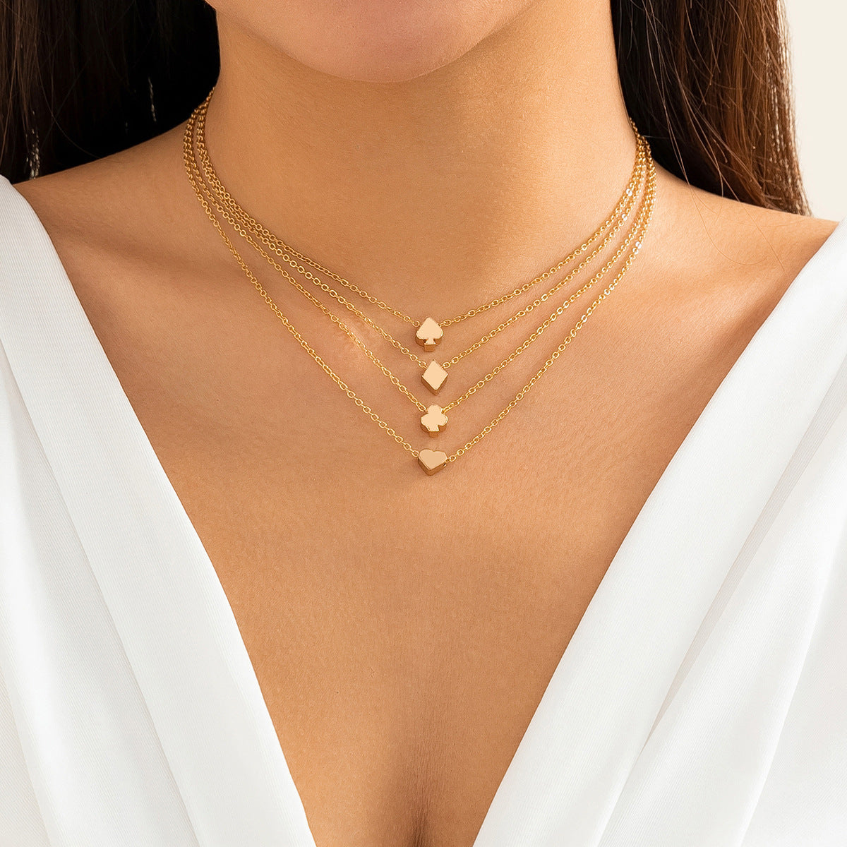 Poker Color Pendant Necklace