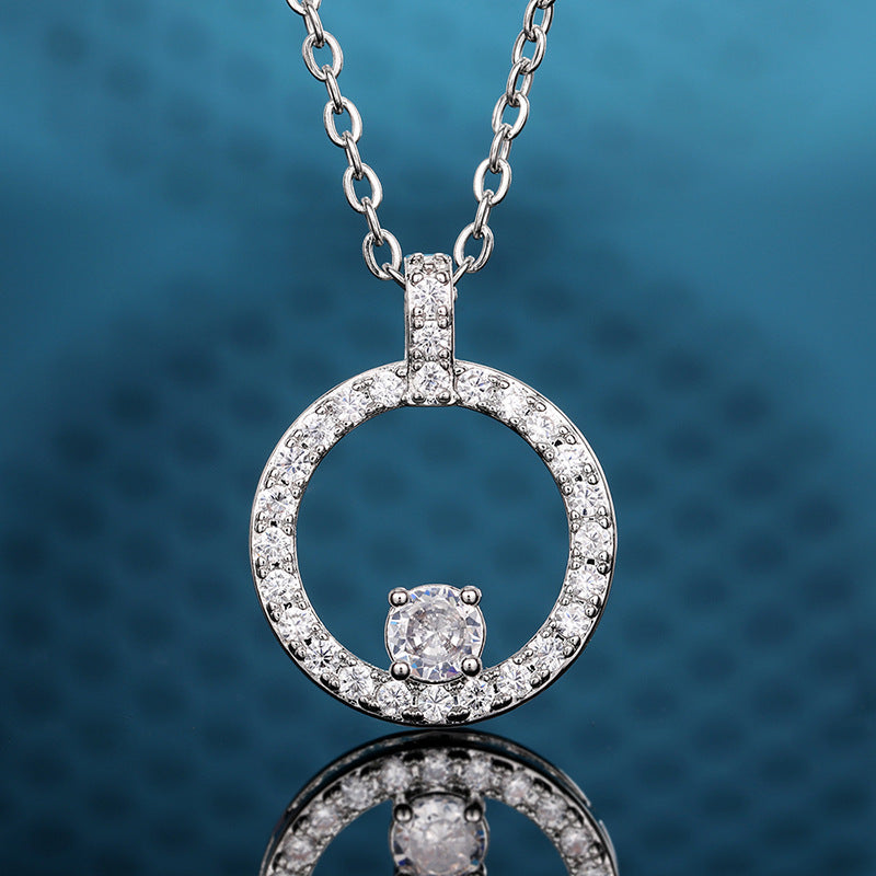 Simple Openwork Circle Set Light Luxury High-grade Socialite Cold Style Earrings Necklace