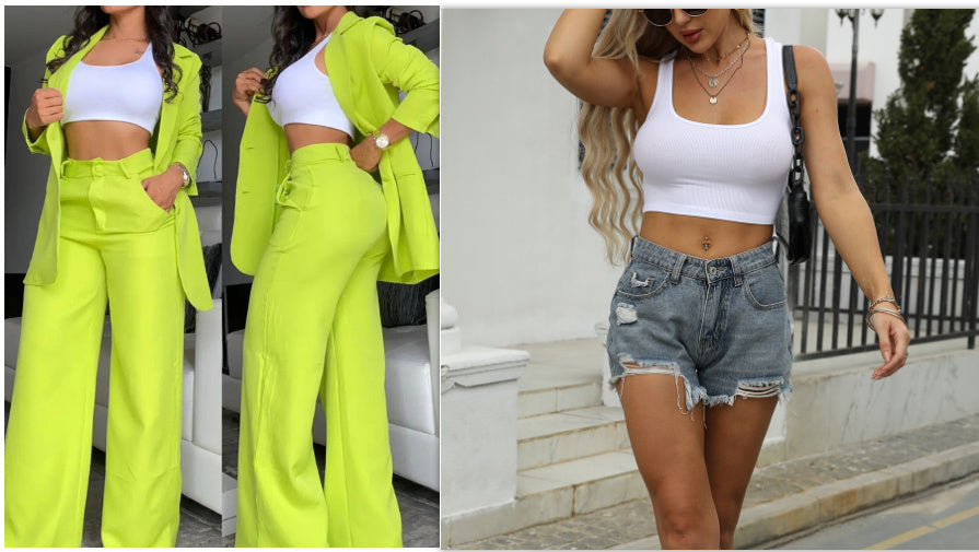 Pure Color Split Sleeve Lapel Suit