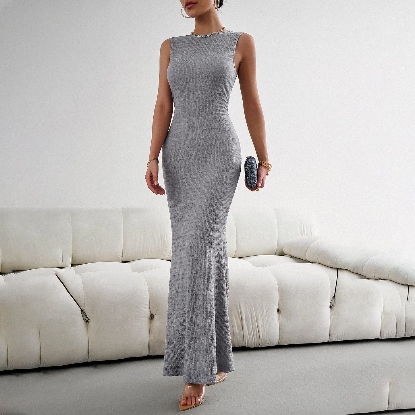 Women's Elegant Slim Vest Knitted Dress