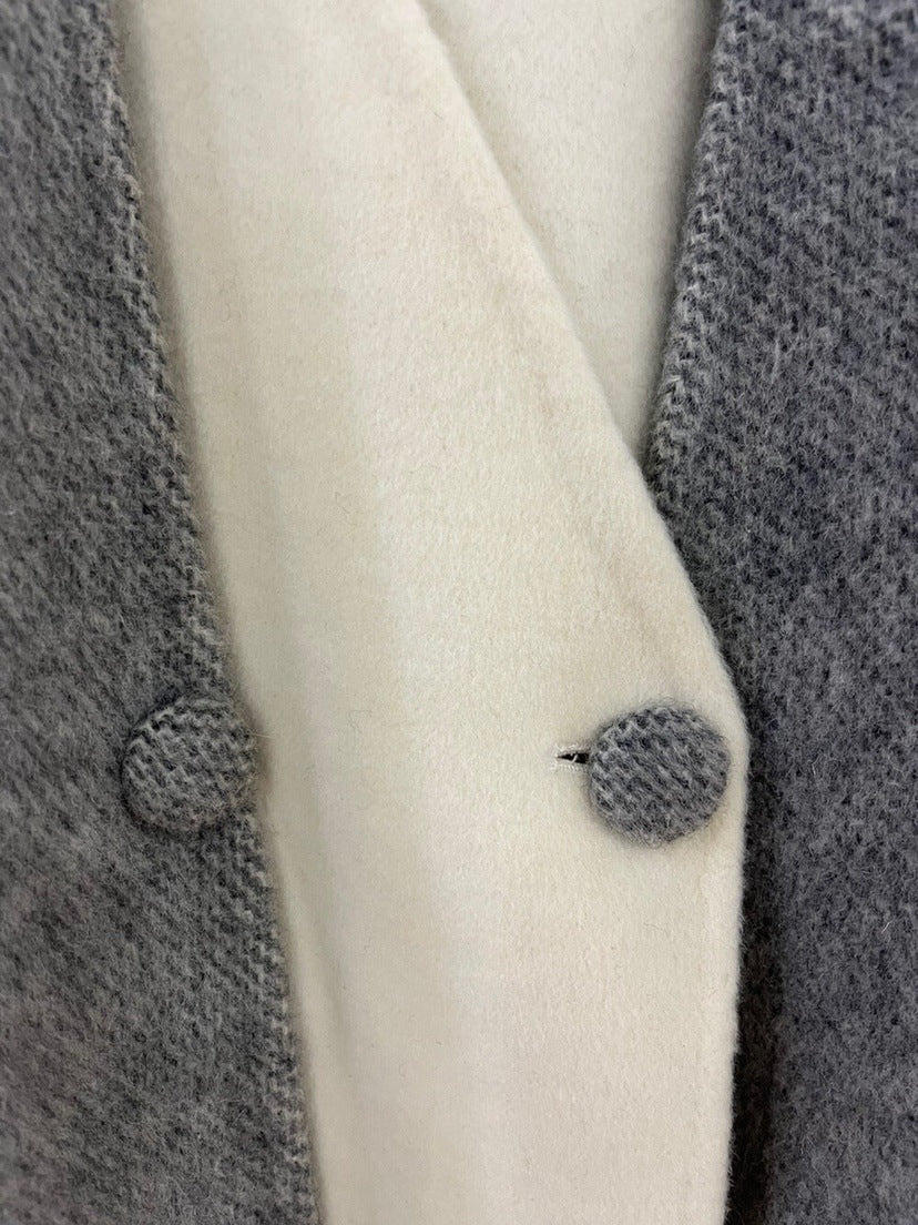 Wool V-neck Reversible Woolen Coat