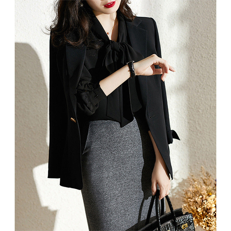 Simple And Elegant Chiffon Lace Professional Blouse