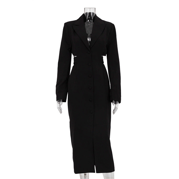 Hollow-out Midriff Business Suit Dress