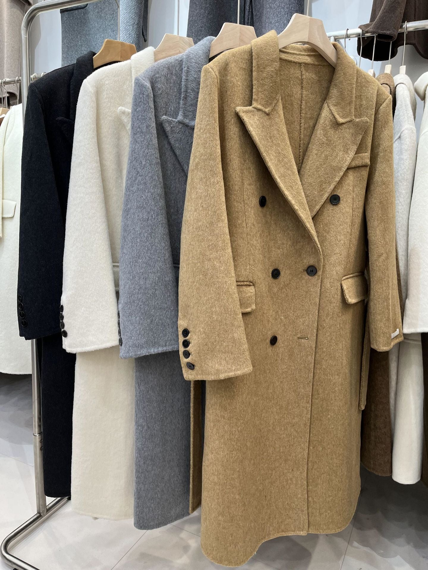 Shoulder Double-sided Wool Overcoat