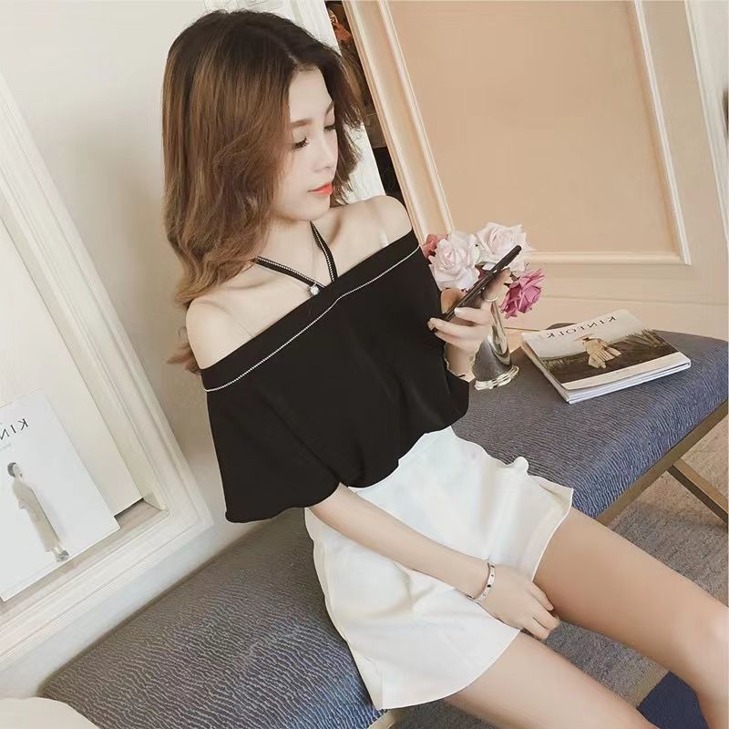 Halter Off-shoulder Ruffled Top