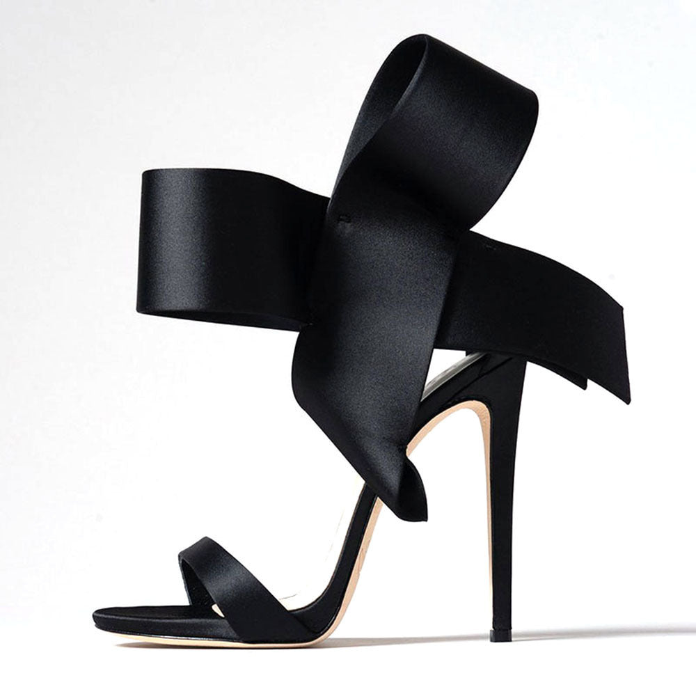 Oversized Bow Ankle-strap High Heel