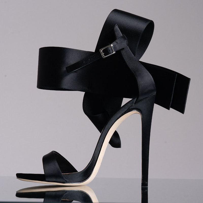 Oversized Bow Ankle-strap High Heel