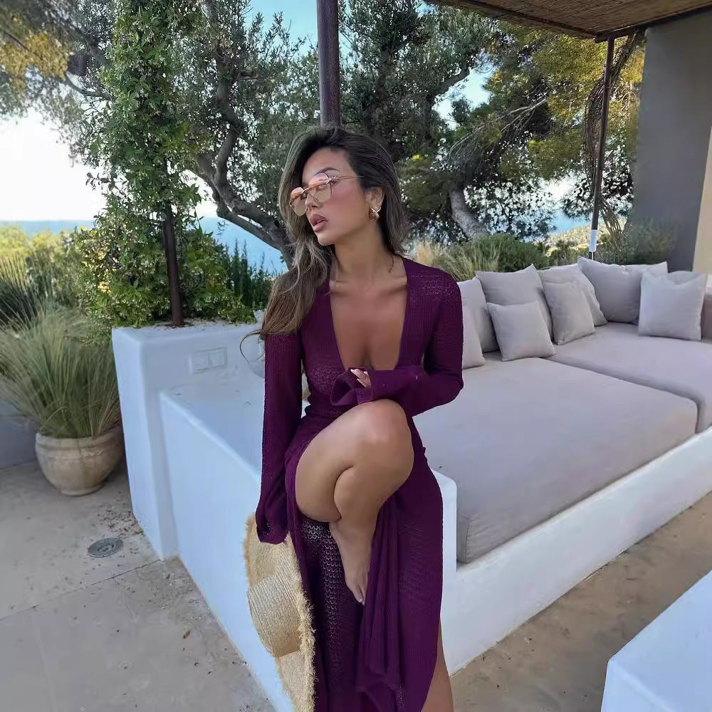 European Style Cutout Split Dress