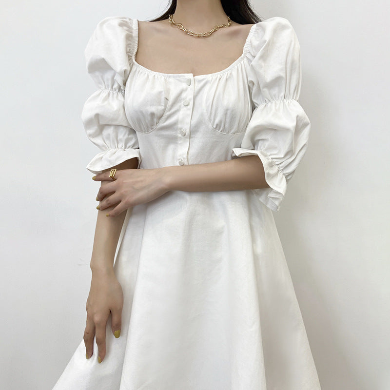 Waist French Style Sleeve Dress