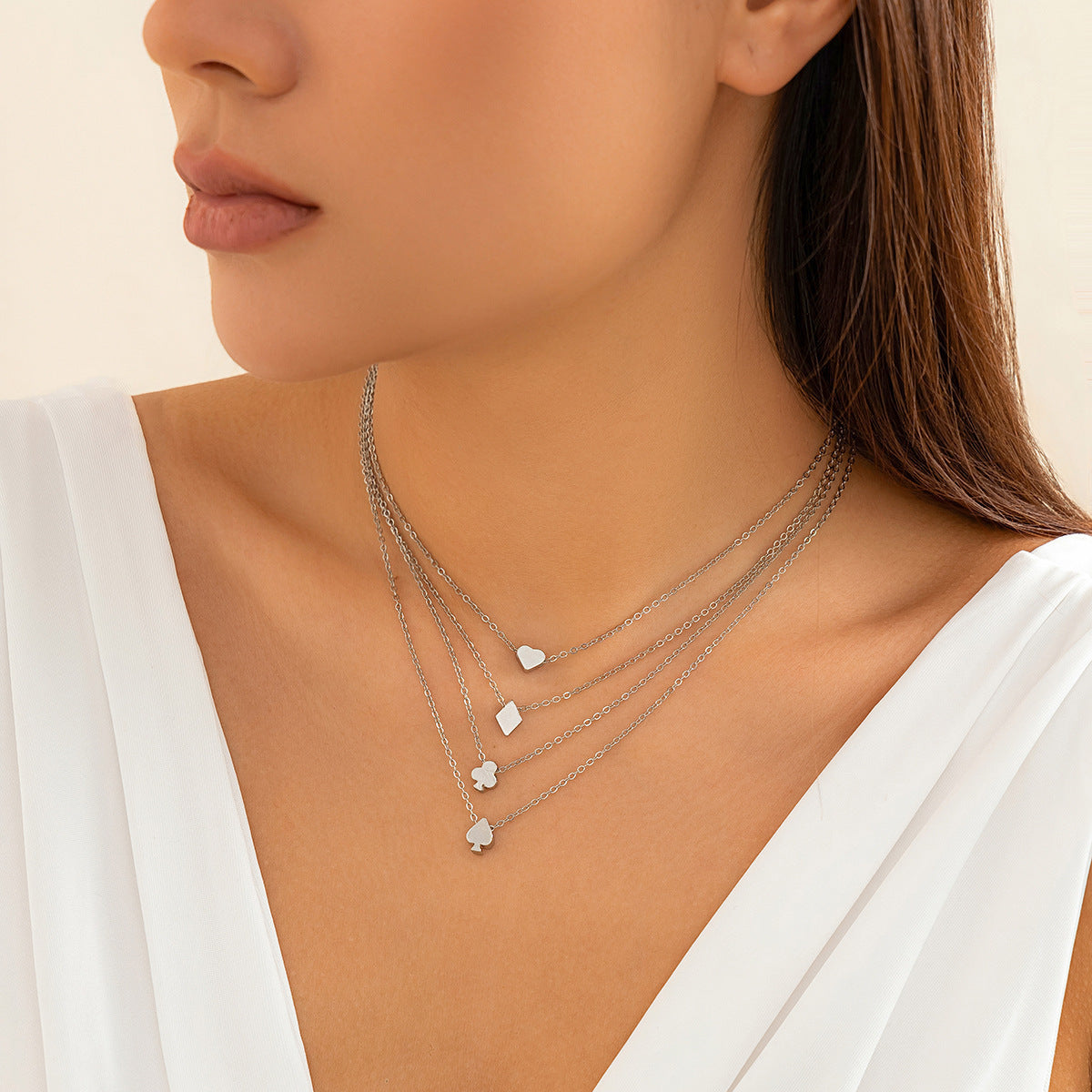 Poker Color Pendant Necklace