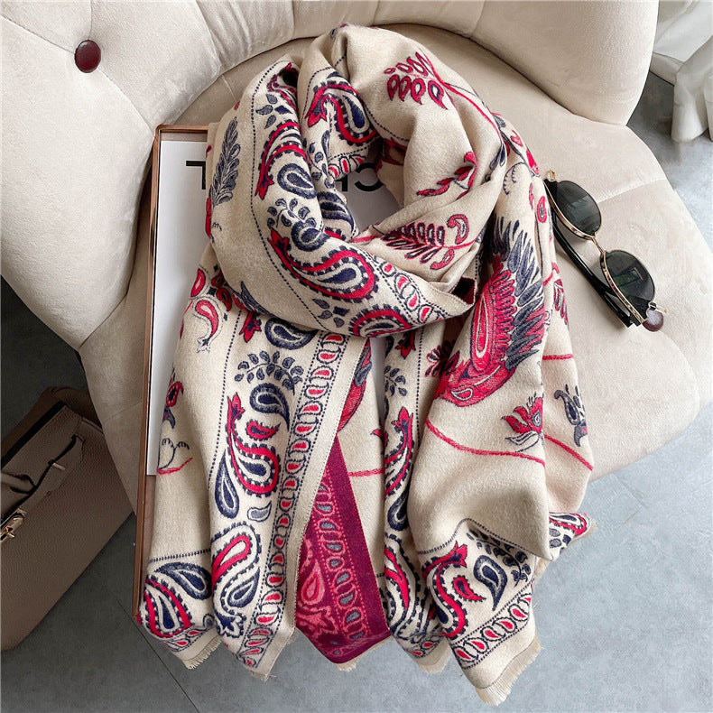 Retro Style Blue Bird Scarf
