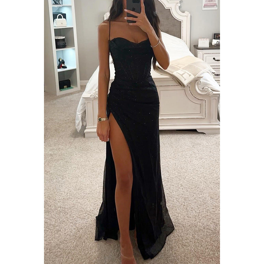 V-neck Long Dress