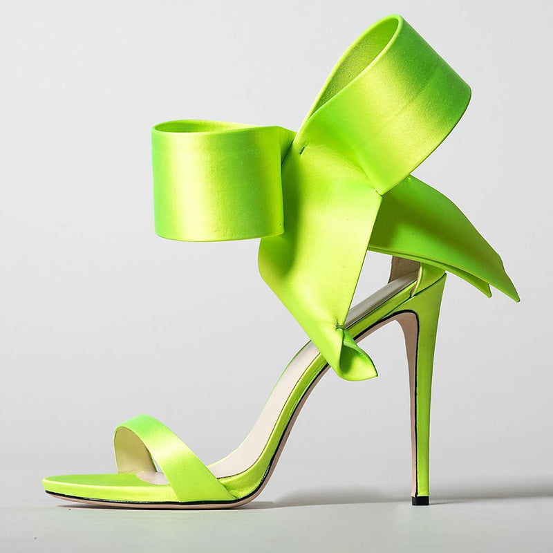 Oversized Bow Ankle-strap High Heel
