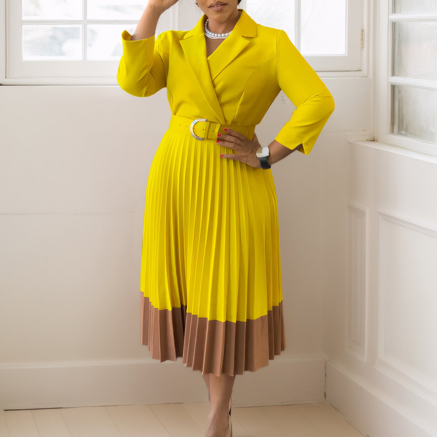 Suit Collar Elegant Dress