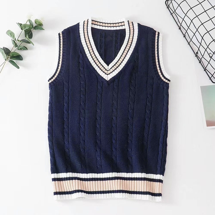 V-neck Woolen Sweater Vest