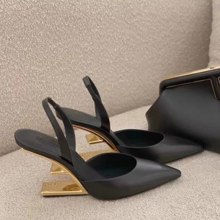 Solid Color Pointed Toe Heel