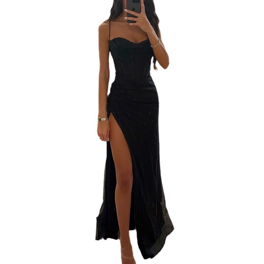 V-neck Long Dress