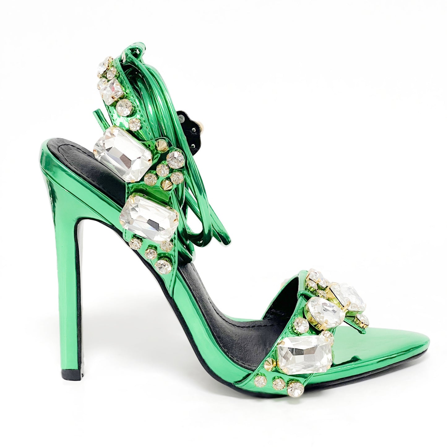 Rivet Rhinestone Stiletto Heels