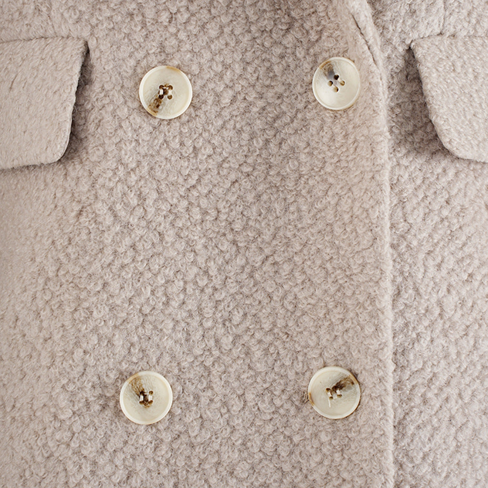 Woolen Elegant Double-breasted Coat