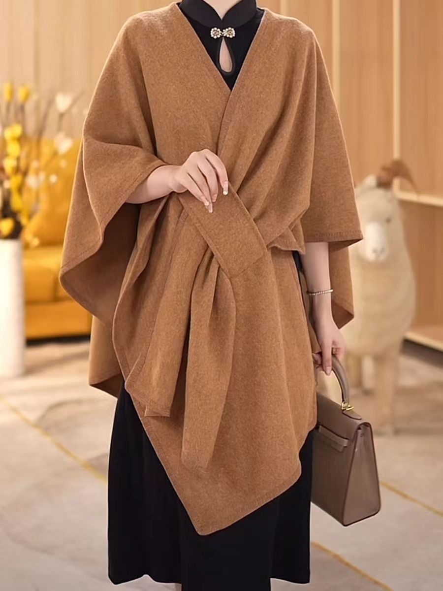 Fur Knitted Cardigan Cape And Shawl