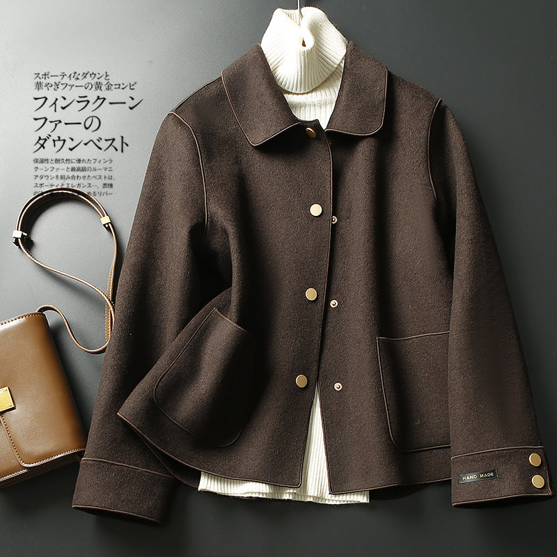Solid Woolen Coat