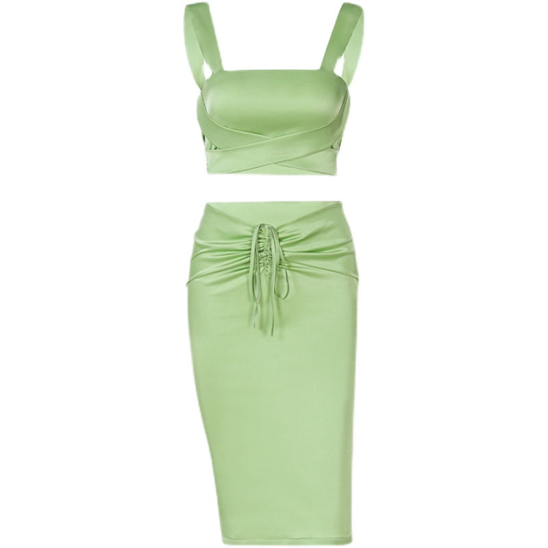 European slim camisole two-piece set in soft fabric, featuring a fitted design and stylish silhouette by M Chic Boutique.